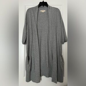 Michael Kors Short Sleeve Open Front Cardigan Gray Sz M